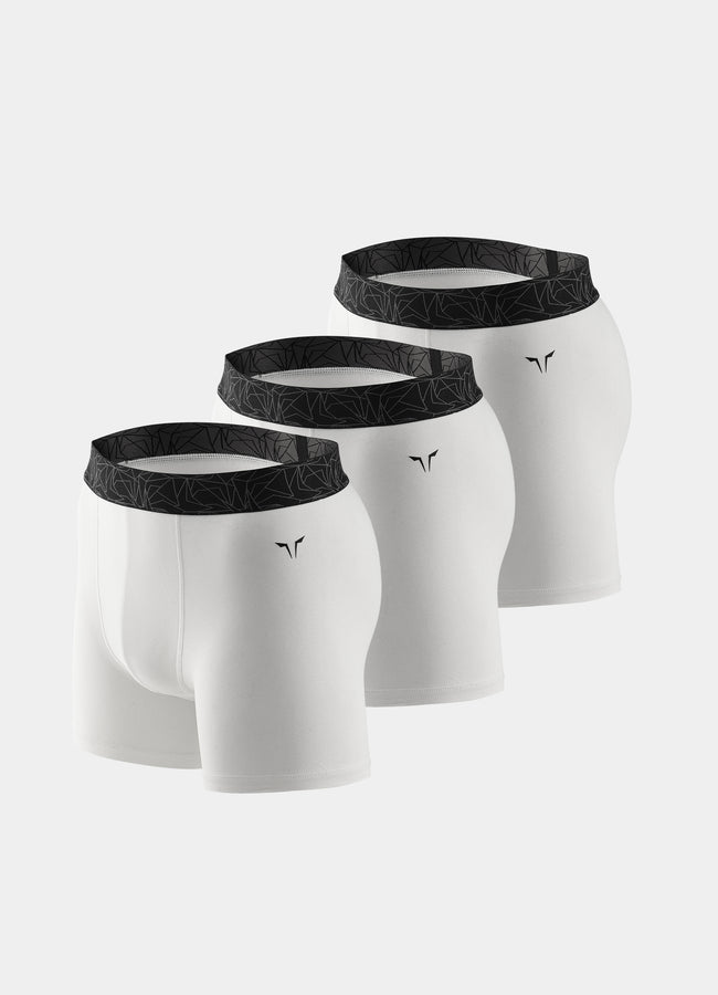 5” Cotton Boxer Trunks 3 Pack - Pearl White - Pack_5